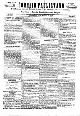 Correio paulistano [jornal], [s/n]. São Paulo-SP, 04 out. 1877.