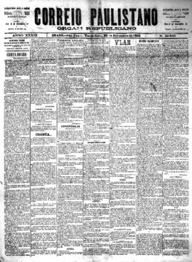 Correio paulistano [jornal], [s/n]. São Paulo-SP, 29 nov. 1892.