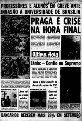 Última Hora [jornal]. Rio de Janeiro-RJ, 30 ago. 1968 [ed. vespertina].