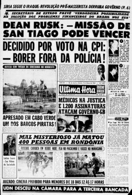 Última Hora [jornal]. Rio de Janeiro-RJ, 09 mar. 1963 [ed. vespertina].