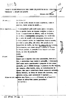 TV Tupi [emissora]. Jornal Novas [programa]. Roteiro [televisivo], 12 ago. 1976.