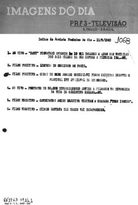 TV Tupi [emissora]. Revista Feminina [programa]. Roteiro [televisivo], 11 set. 1963.