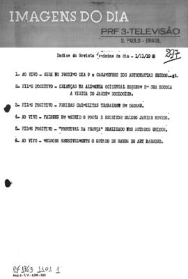TV Tupi [emissora]. Revista Feminina [programa]. Roteiro [televisivo], 01 nov. 1963.
