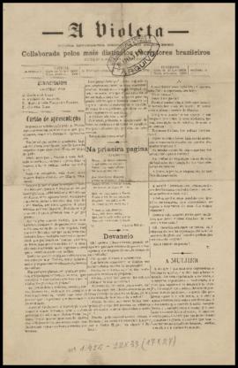 A Violeta [jornal], a. 1, n. 1. São Paulo-SP, 17 jul. 1887.