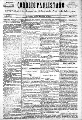 Correio paulistano [jornal], [s/n]. São Paulo-SP, 20 set. 1878.