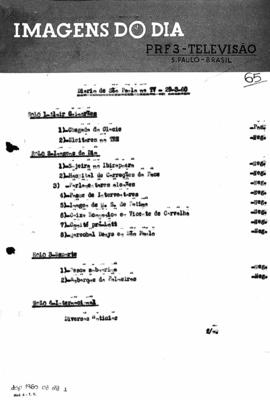 TV Tupi [emissora]. Diário de São Paulo na T.V. [programa]. Roteiro [televisivo], 29 mar. 1960.