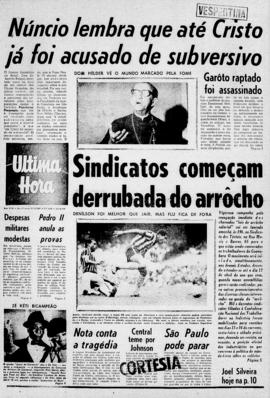 Última Hora [jornal]. Rio de Janeiro-RJ, 11 dez. 1967 [ed. vespertina].