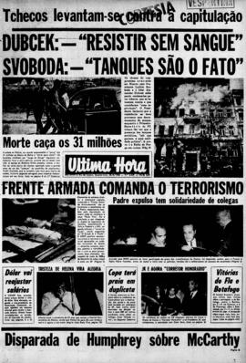 Última Hora [jornal]. Rio de Janeiro-RJ, 28 ago. 1968 [ed. vespertina].