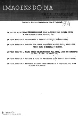 TV Tupi [emissora]. Revista Feminina [programa]. Roteiro [televisivo], 13 set. 1962.