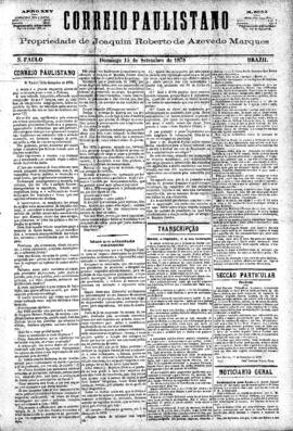 Correio paulistano [jornal], [s/n]. São Paulo-SP, 15 set. 1878.