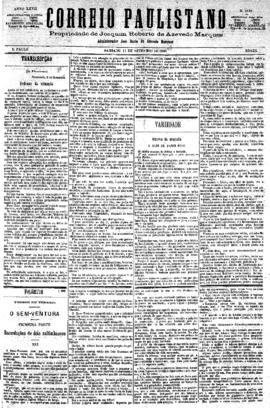 Correio paulistano [jornal], [s/n]. São Paulo-SP, 11 set. 1880.