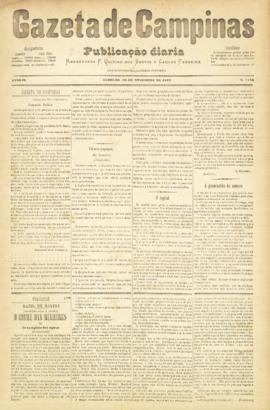 Gazeta de Campinas [jornal], a. 8, n. 1176. Campinas-SP, 10 nov. 1877.