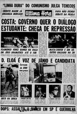 Última Hora [jornal]. Rio de Janeiro-RJ, 03 ago. 1968 [ed. vespertina].