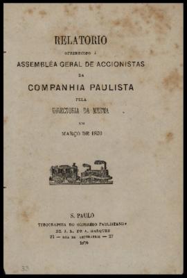 Relatório…, [nº 002], 2º sem. 1869. Criador(a): Companhia Paulista de Estradas de Ferro. São Paul...