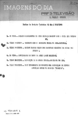 TV Tupi [emissora]. Revista Feminina [programa]. Roteiro [televisivo], 09 mar. 1964.