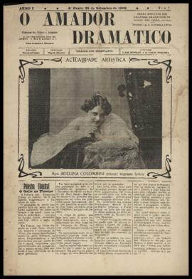 O Amador dramatico [jornal], a. 1, n. 5. São Paulo-SP, 22 set. 1908.