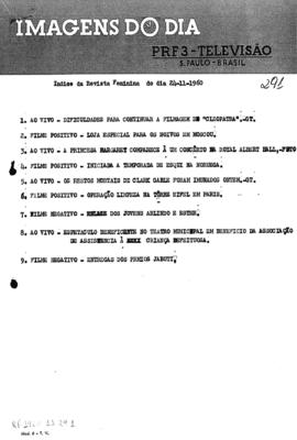 TV Tupi [emissora]. Revista Feminina [programa]. Roteiro [televisivo], 24 nov. 1960.