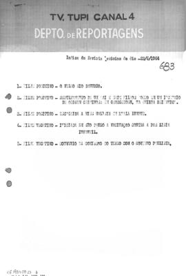 TV Tupi [emissora]. Revista Feminina [programa]. Roteiro [televisivo], 23 jun. 1964.