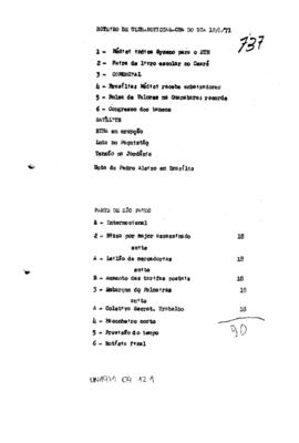 TV Tupi [emissora]. Ultra Notícias [programa]. Roteiro [televisivo], 12 abr. 1971.