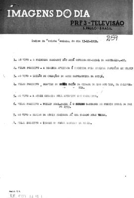 TV Tupi [emissora]. Revista Feminina [programa]. Roteiro [televisivo], 13 nov. 1959.