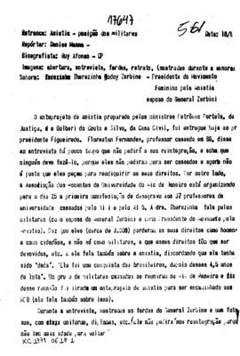 TV Tupi [emissora]. Dossiê subsidiário [programa não identificado], 18 jun. 1979.