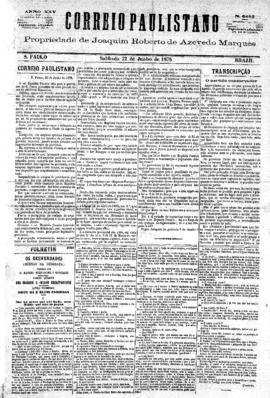Correio paulistano [jornal], [s/n]. São Paulo-SP, 22 jun. 1878.