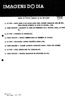 TV Tupi [emissora]. Revista Feminina [programa]. Roteiro [televisivo], 28 jul. 1960.