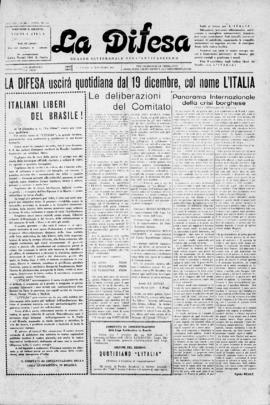 La Difesa [jornal], a. 7, n. 380. São Paulo-SP, 21 nov. 1931.