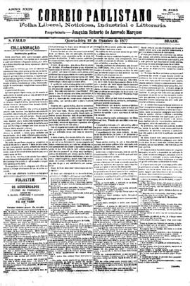 Correio paulistano [jornal], [s/n]. São Paulo-SP, 10 out. 1877.