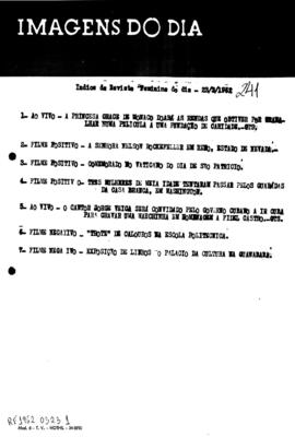 TV Tupi [emissora]. Revista Feminina [programa]. Roteiro [televisivo], 23 mar. 1962.