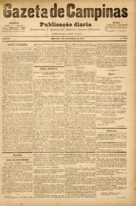 Gazeta de Campinas [jornal], a. 8, n. 1171. Campinas-SP, 04 nov. 1877.