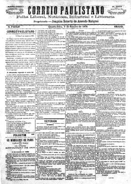 Correio paulistano [jornal], [s/n]. São Paulo-SP, 05 jan. 1876.
