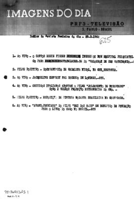 TV Tupi [emissora]. Revista Feminina [programa]. Roteiro [televisivo], 29 mar. 1962.