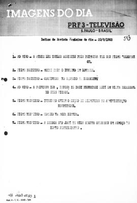 TV Tupi [emissora]. Revista Feminina [programa]. Roteiro [televisivo], 20 ago. 1963.