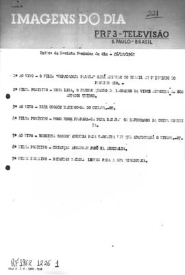 TV Tupi [emissora]. Revista Feminina [programa]. Roteiro [televisivo], 26 dez. 1962.