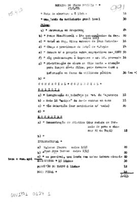 TV Tupi [emissora]. Ultra Notícias [programa]. Roteiro [televisivo], 27 jan. 1971.