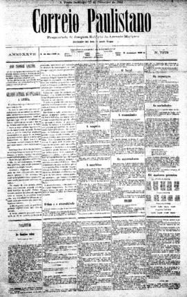 Correio paulistano [jornal], [s/n]. São Paulo-SP, 27 fev. 1881.