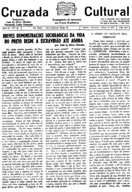 Cruzada cultural [jornal], a. 4, n. 16. São Paulo-SP, jan./mar. 1954.