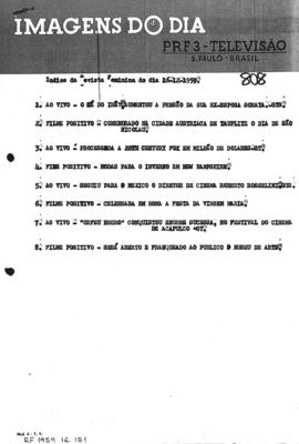 TV Tupi [emissora]. Revista Feminina [programa]. Roteiro [televisivo], 16 dez. 1959.