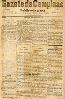 Gazeta de Campinas [jornal], a. 8, n. 1170. Campinas-SP, 01 nov. 1877.
