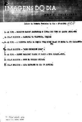 TV Tupi [emissora]. Revista Feminina [programa]. Roteiro [televisivo], 27 fev. 1962 [versão 1].