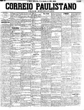 Correio paulistano [jornal], [s/n]. São Paulo-SP, 15 dez. 1898.