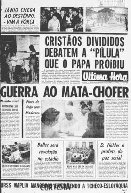 Última Hora [jornal]. Rio de Janeiro-RJ, 31 jul. 1968 [ed. matutina].