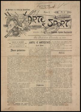 Arte e sport [jornal], a. 1, n. 3. São Paulo-SP, 08 nov. 1903.