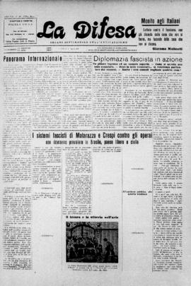 La Difesa [jornal], a. 8, n. 366. São Paulo-SP, 01 ago. 1931.