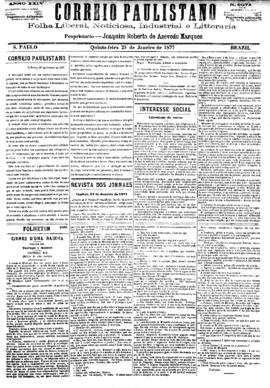 Correio paulistano [jornal], [s/n]. São Paulo-SP, 25 jan. 1877.