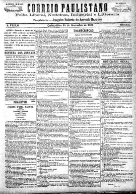 Correio paulistano [jornal], [s/n]. São Paulo-SP, 14 dez. 1876.