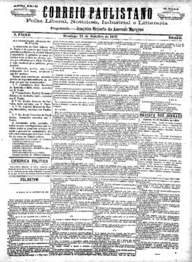 Correio paulistano [jornal], [s/n]. São Paulo-SP, 22 out. 1876.