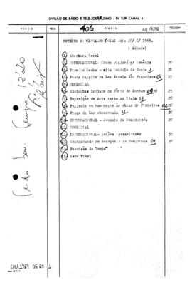 TV Tupi [emissora]. Ultra Notícias [programa]. Roteiro [televisivo], 28 jun. 1969.