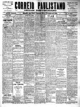 Correio paulistano [jornal], [s/n]. São Paulo-SP, 26 nov. 1892.